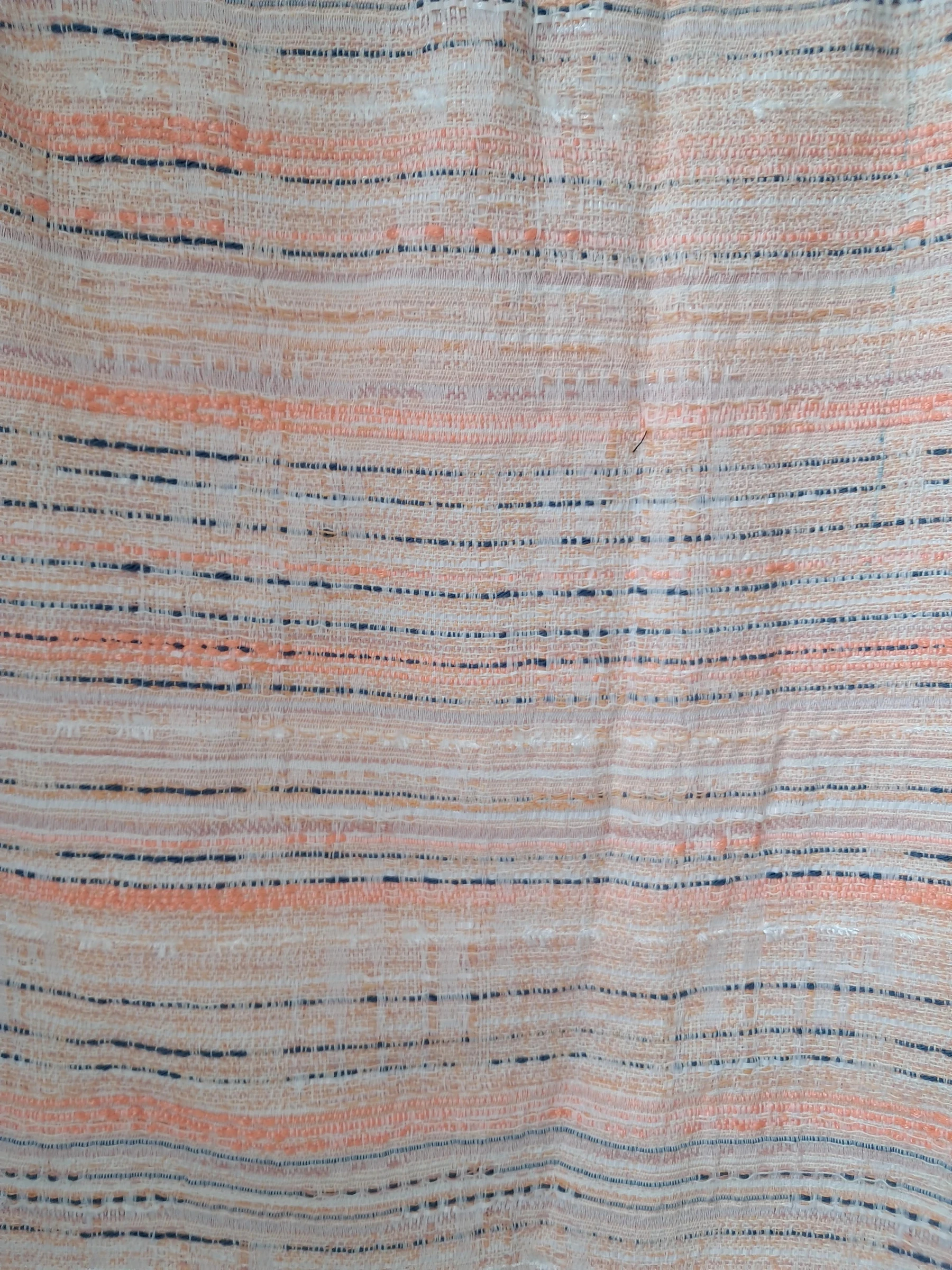 TISSU - Jacquard listrado salmão, bege e cinza azulado – photo 2